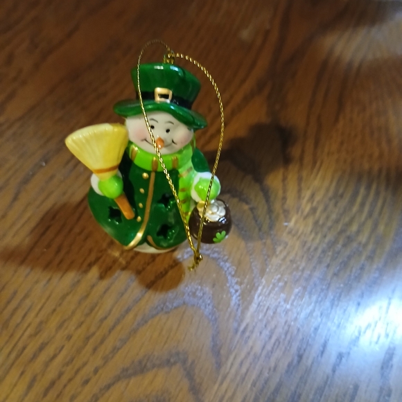 Other - Green and Gold Snowman Ornament